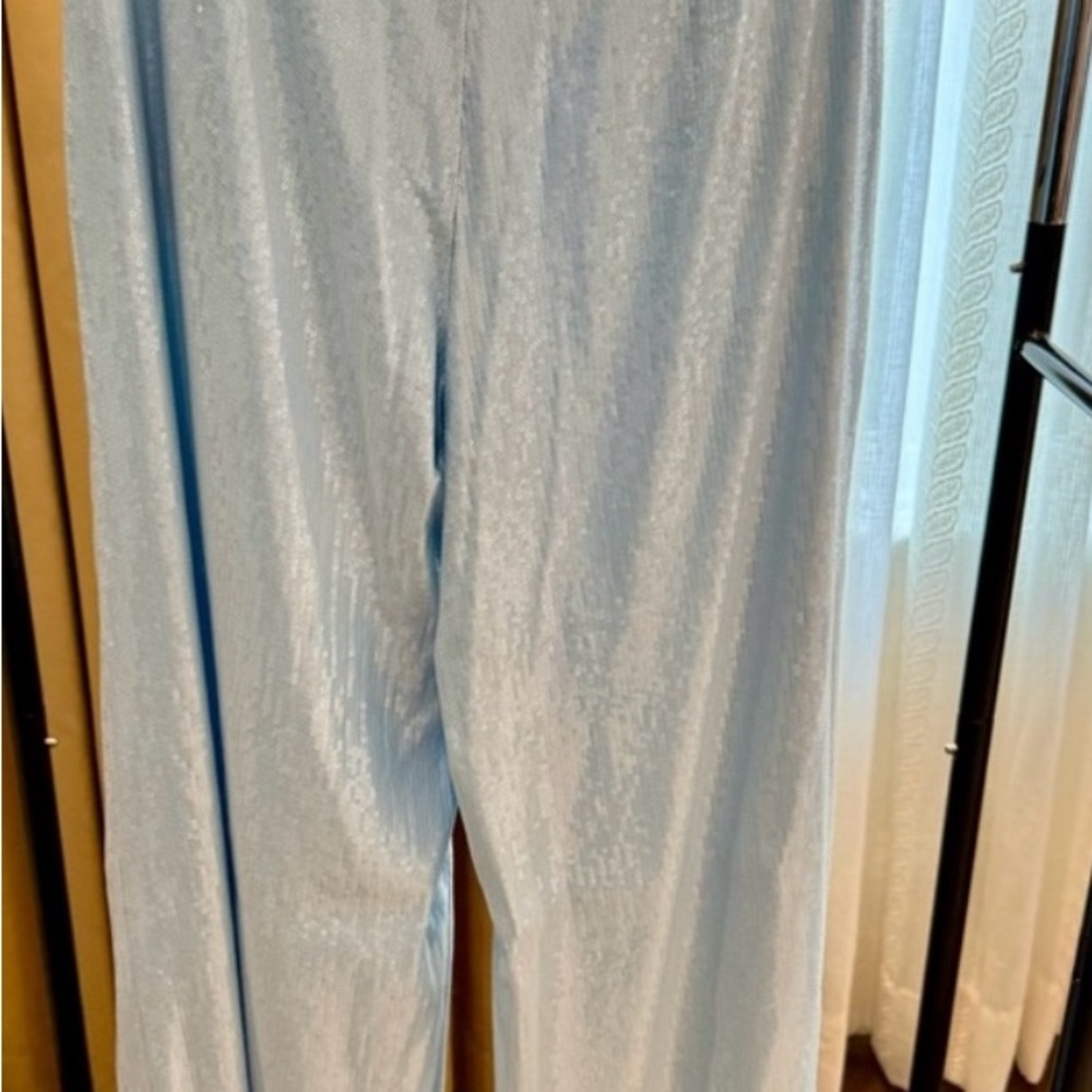 ‼️WOW‼️Anthropologie Light 🩵💙Blue SEQUENCE Wide Leg Pants‼️ - Picture 16 of 16